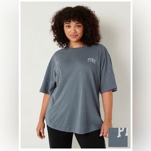 Victoria Secret PINK Cotton Oversized T-Shirt with glitter/bling logo